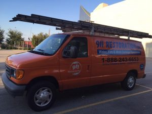 911 Restoration Van At A Commercial Property in West Reno