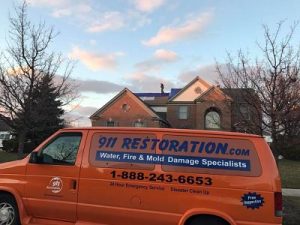 911 Restoration Crew at a Residential Fire Cleanup Job